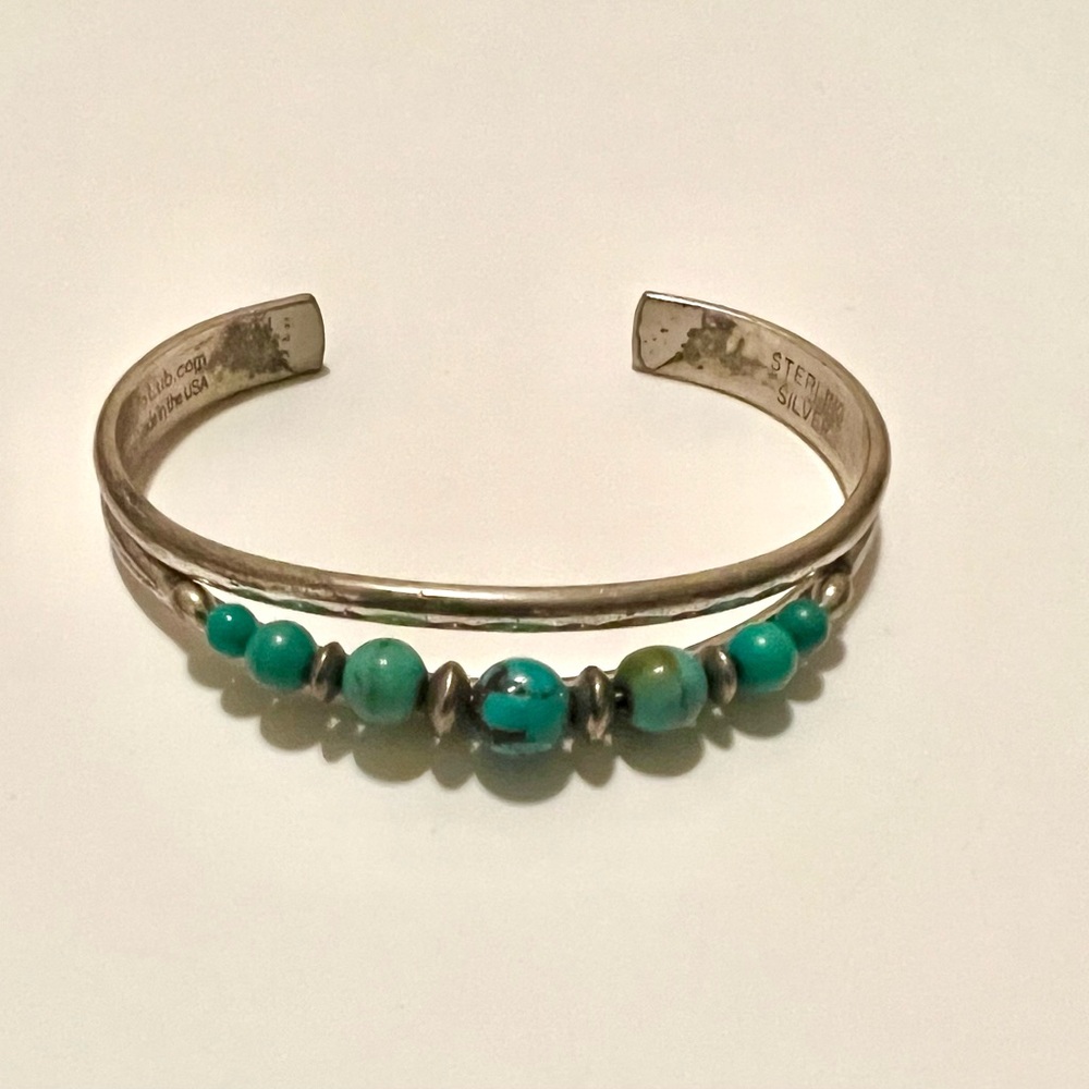 Sergio Lub Sterling Silver Turquoise Ball Cuff Bracelet 24.6g